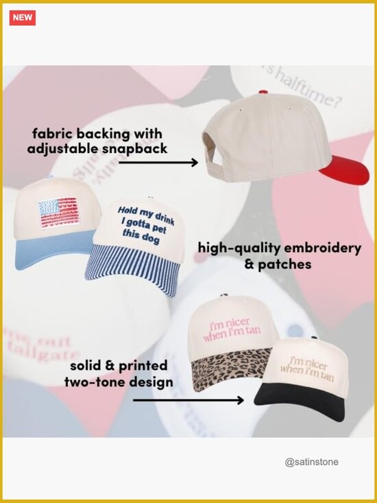 Vintage Two-Toned Trucker Hat with Embroidered Saying - Adjustable Snapback